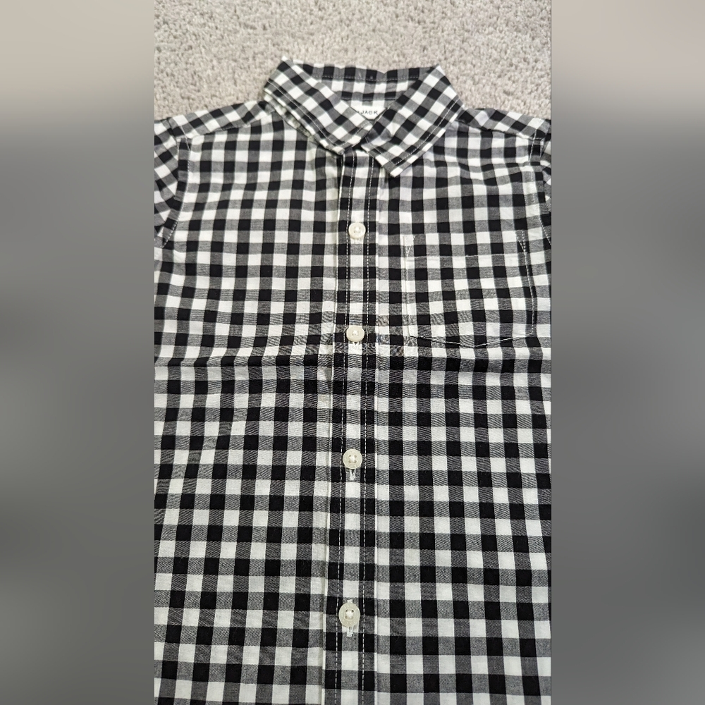NWT Janie and Jack Long Sleeve Linen Collared Button Up Shirt, Black Gingham, 2T - Picture 2 of 6
